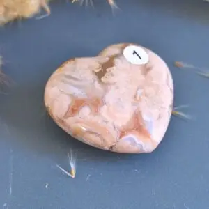 coeur en agate fleur dans votre boutique de lithothérapie en ligne mineralissime