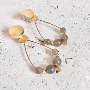 Boucles d'oreilles labradorite pierre naturelle aux bienfaits énergétiques vendues par minéralissime