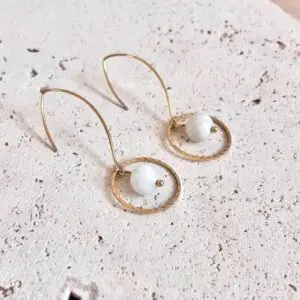 Boucles d'oreilles pierre de lune pierre naturelle aux bienfaits énergétiques vendues par minéralissime