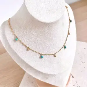 collier turquoise pierre naturelle aux bienfaits énergétiques vendues par minéralissime