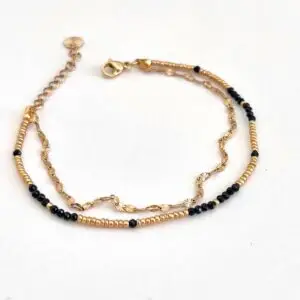 bracelet onyx. bracelet pierres naturelles fait main en france. Bracelet énergétique vendu par minéralissime