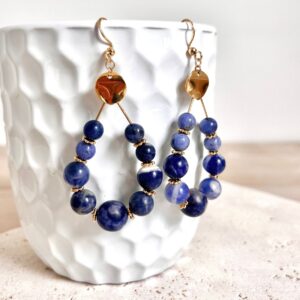 boucles d'oreilles sodalite boucles d'oreilles pierre naturelle aux bienfaits &eacute;nerg&eacute;tiques de sagesse clart&eacute; mentale et authenticit&eacute; vendues par min&eacute;ralissime
