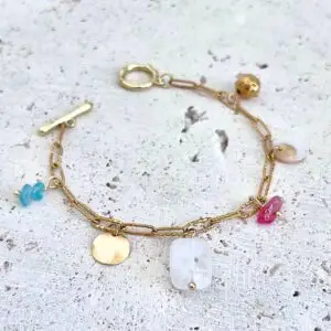 bracelet cristal de roche quartz rose cristal de roche pierres naturelles