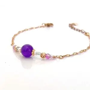 Bracelet améthyste et fluorite en pierres naturelles