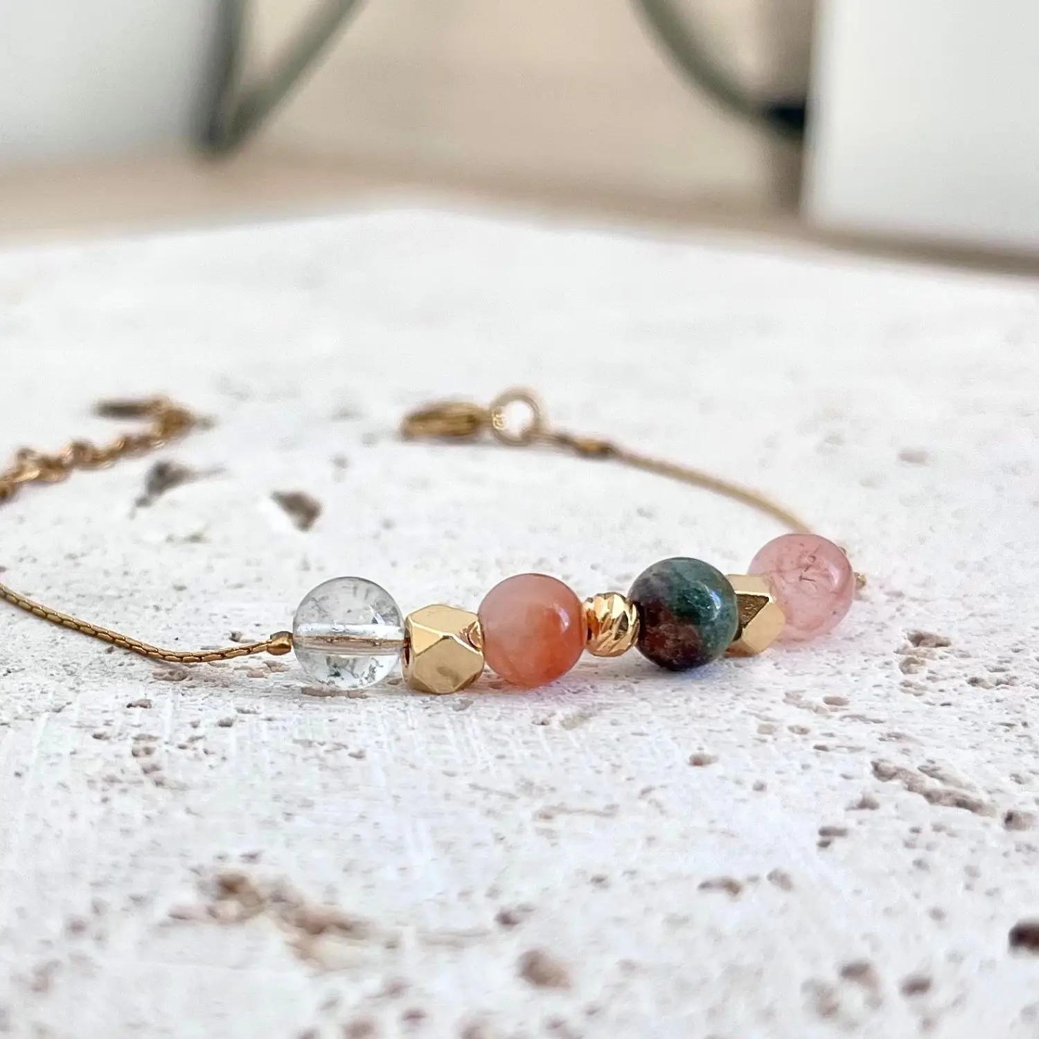 bracelet grenat cristal de roche pierres naturelles