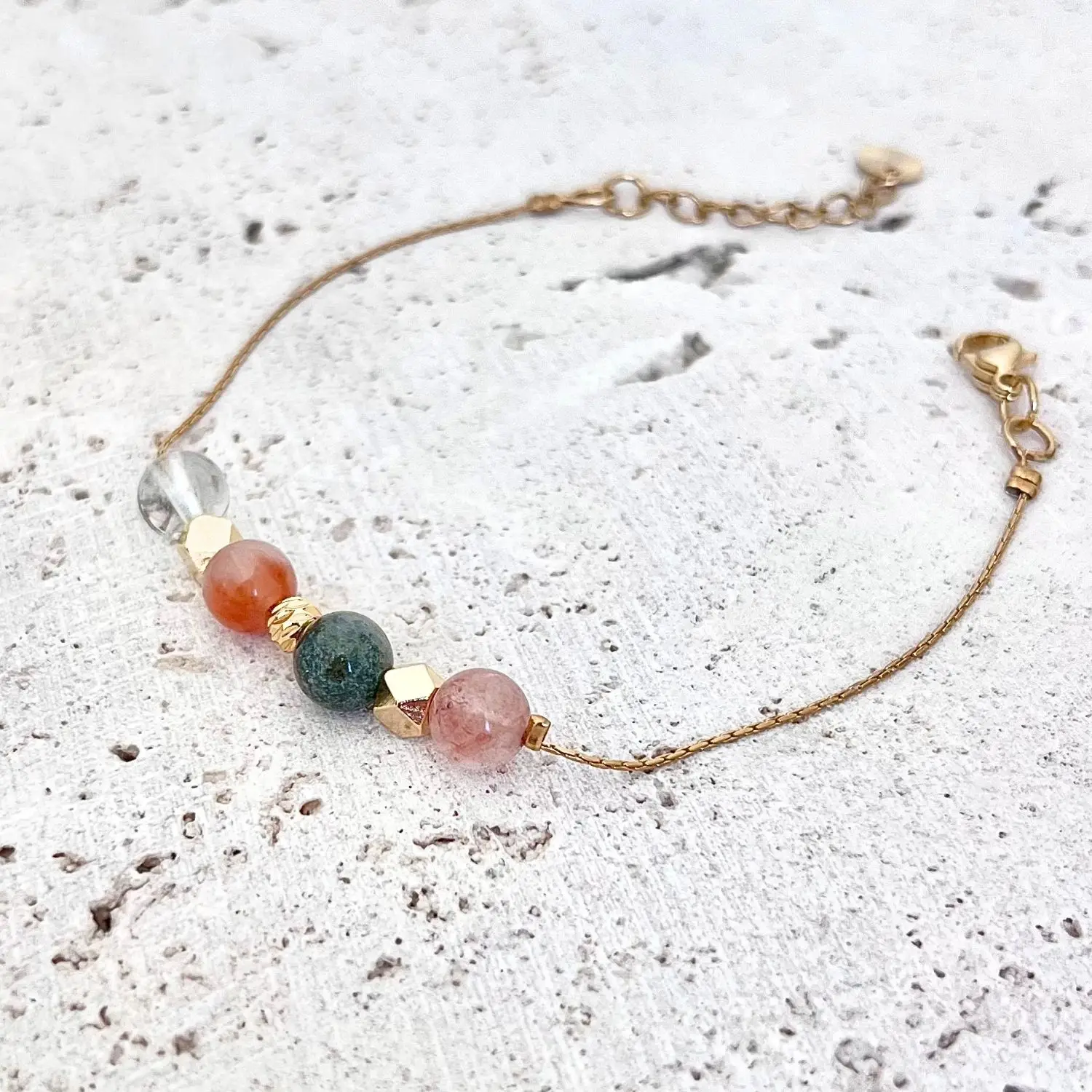 bracelet grenat cristal de roche pierres naturelles