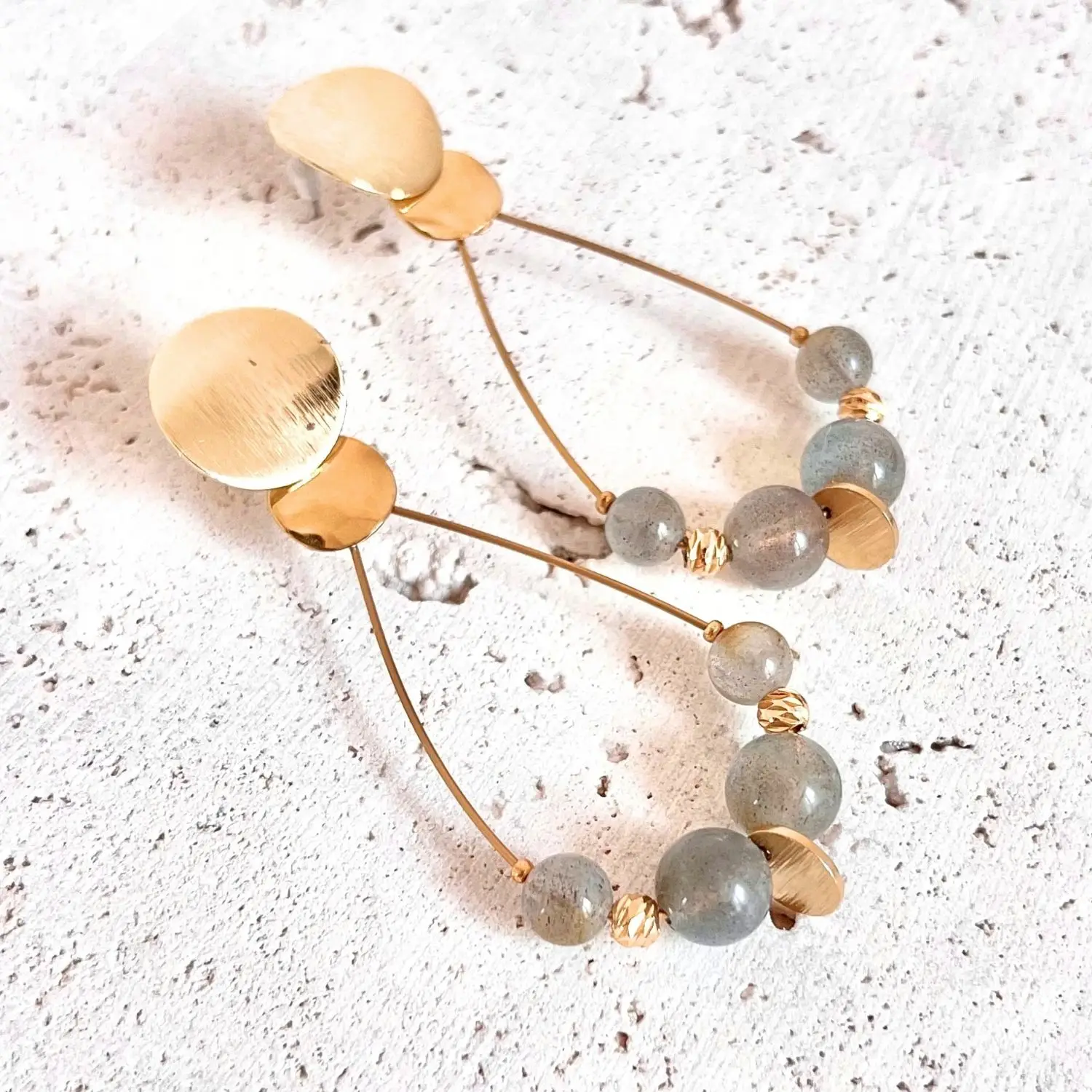 boucles d'oreilles labradorite pierres naturelles