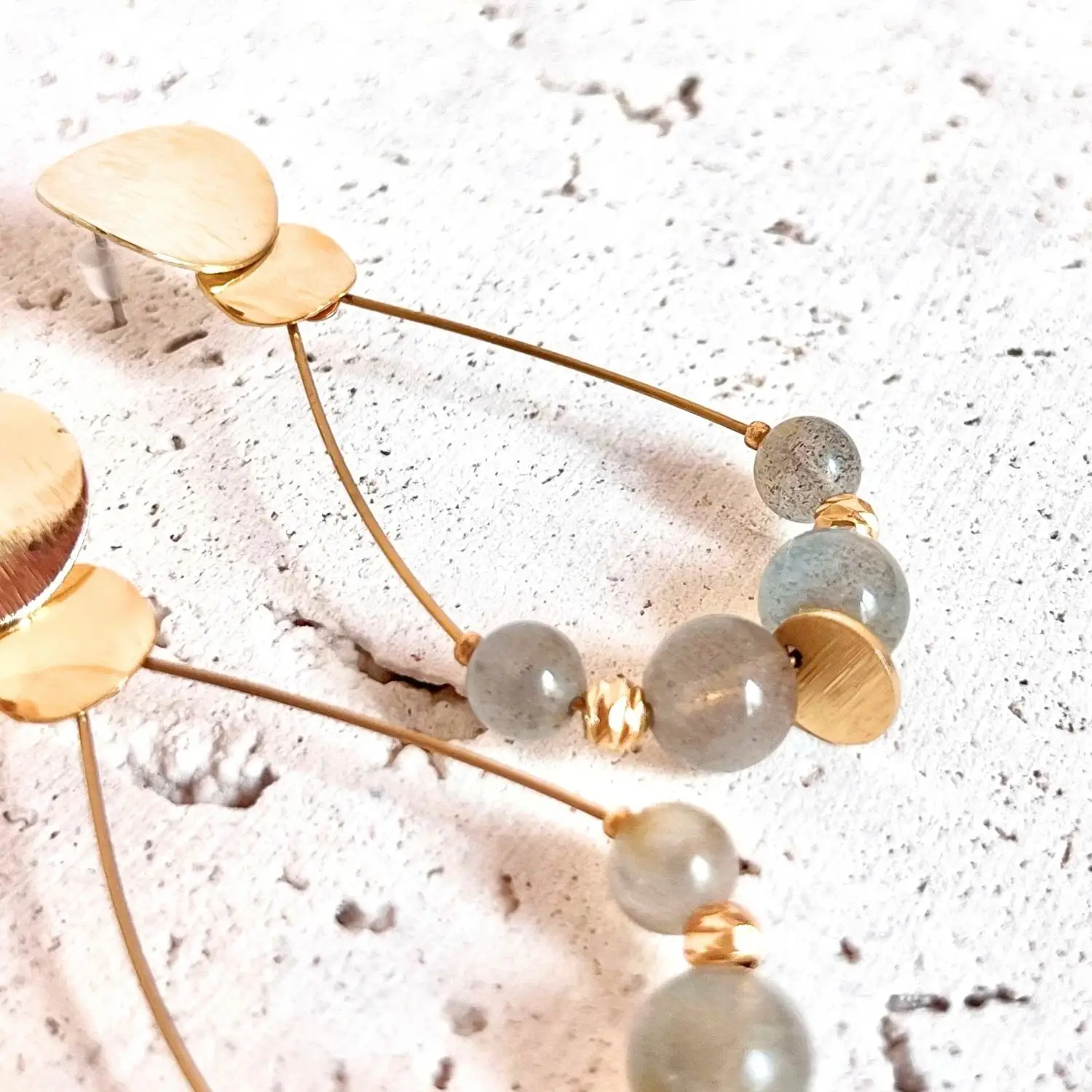 boucles d'oreilles labradorite pierres naturelles