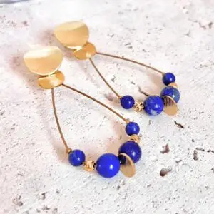 boucles d'oreilles lapis lazuli naturel