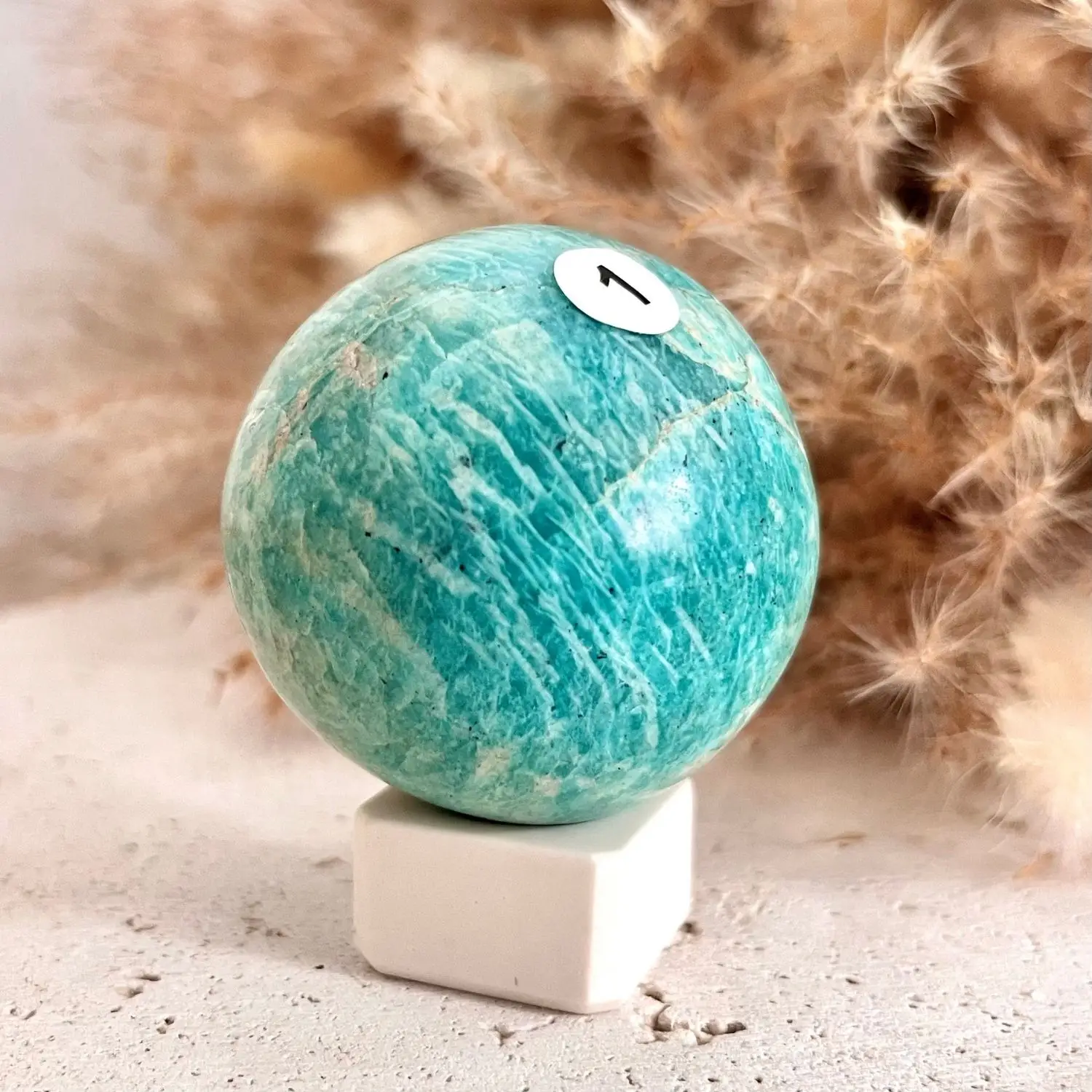 amazonite : sphère en amazonite, pierre de guérison émotionnelle