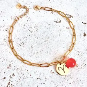 bracelet signe astrologique pierres naturelles cornaline bracelet bélier signe astro