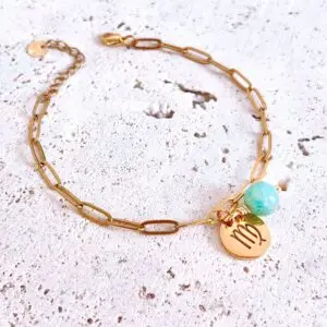 bracelet signe astrologique pierres naturelles amazonite bracelet vierge signe astro